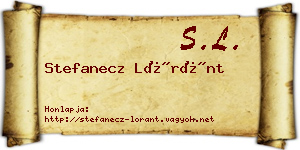 Stefanecz Lóránt névjegykártya